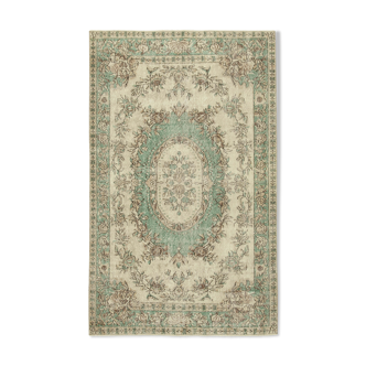 Hand-Knotted Distressed Turkish Beige Rug 165 cm x 272 cm