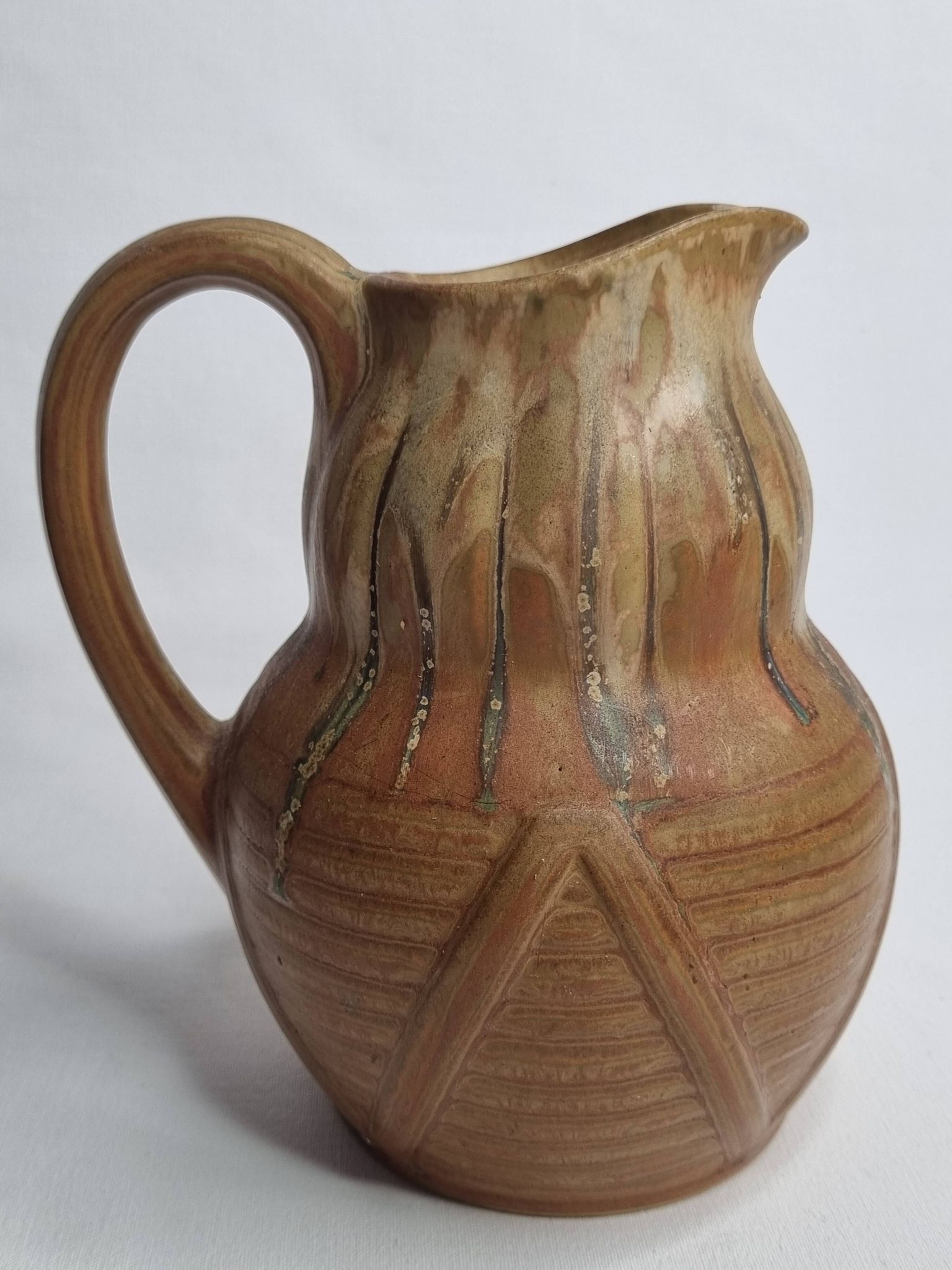 Art Deco pitcher in flamed sandstone from Denbac, Vierzon