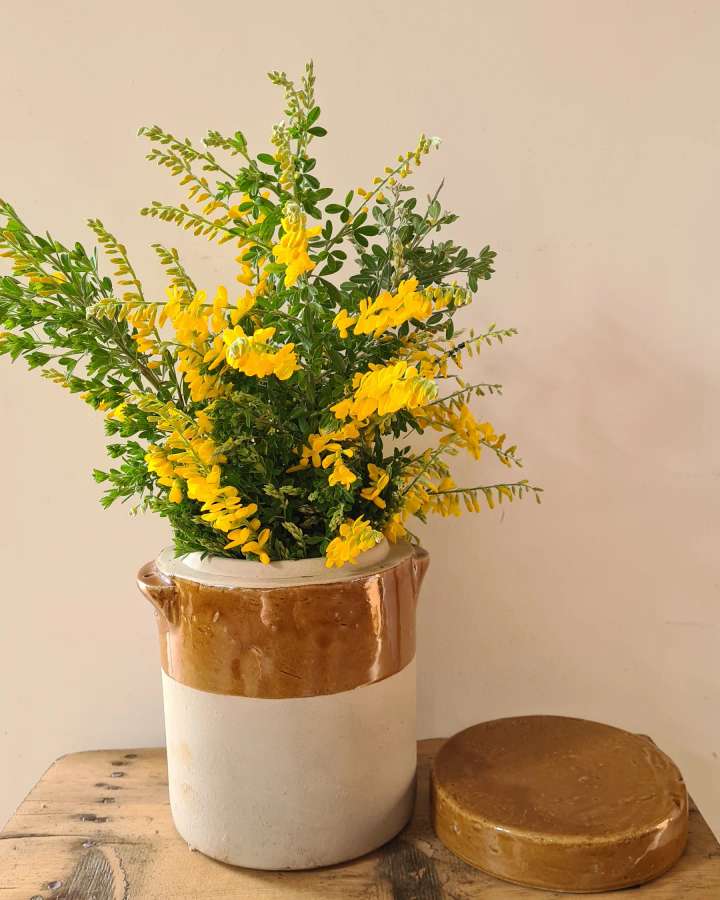Old sandstone grease pot