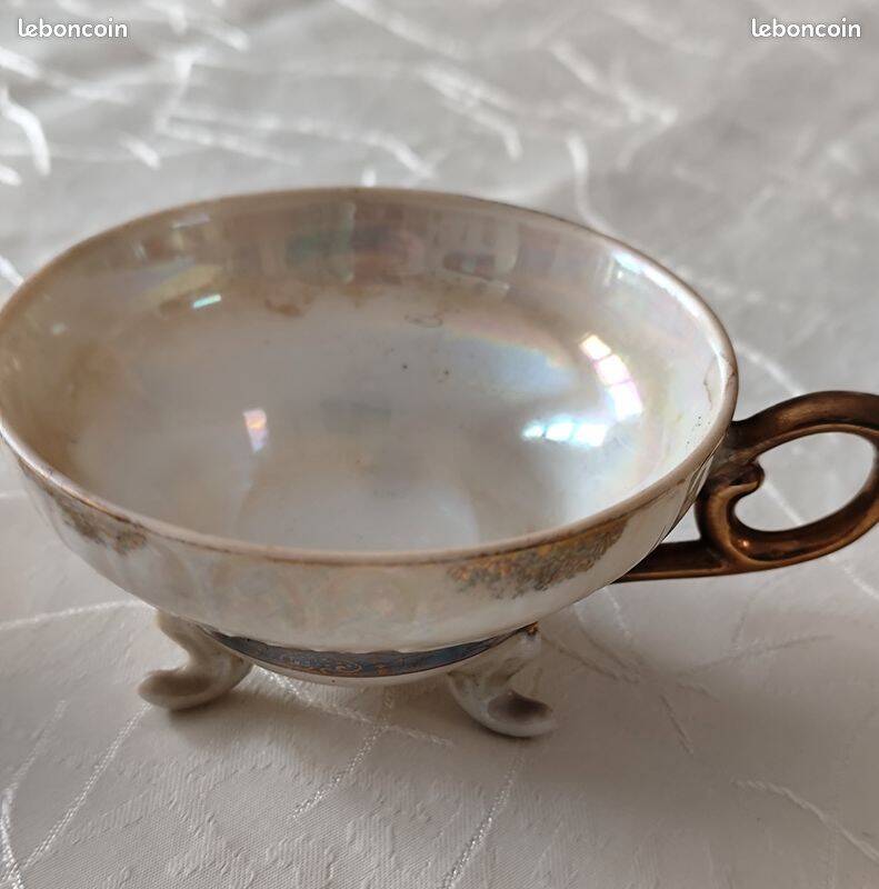 Antique pearlescent porcelain cups