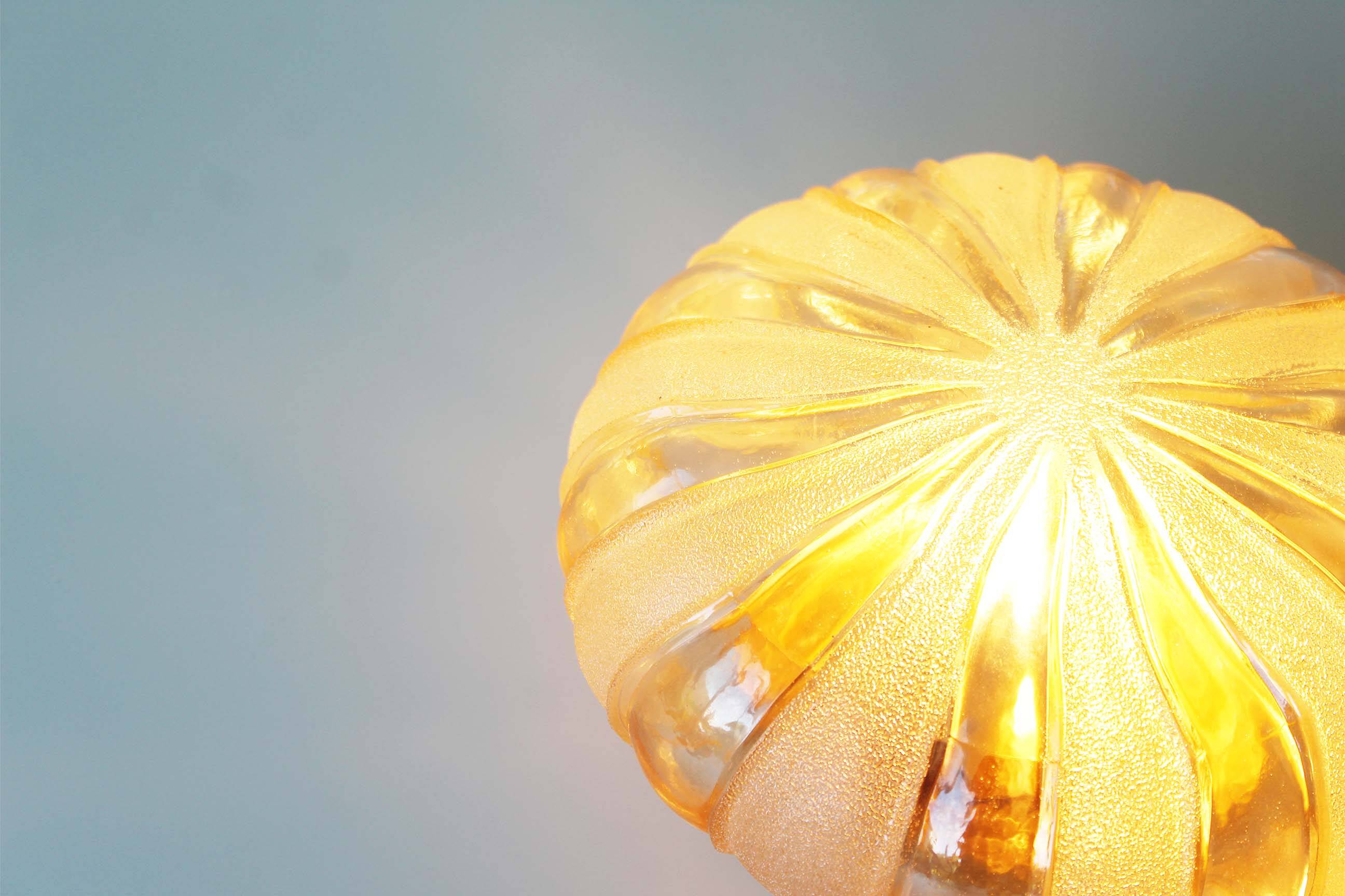 Vintage amber glass wall lamp by Wila Leuchten, Germany 1970's