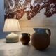 Lampe céramique, câble tissu 2m, abat-jour tissu