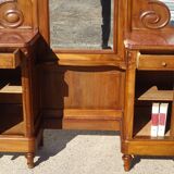 Dressing table with storage, in solid walnut
