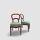 Antique Victorian era ballon back chairs and stool