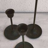 Set of 3 bronze candlesticks