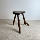 Pair of brutalist tripod stools