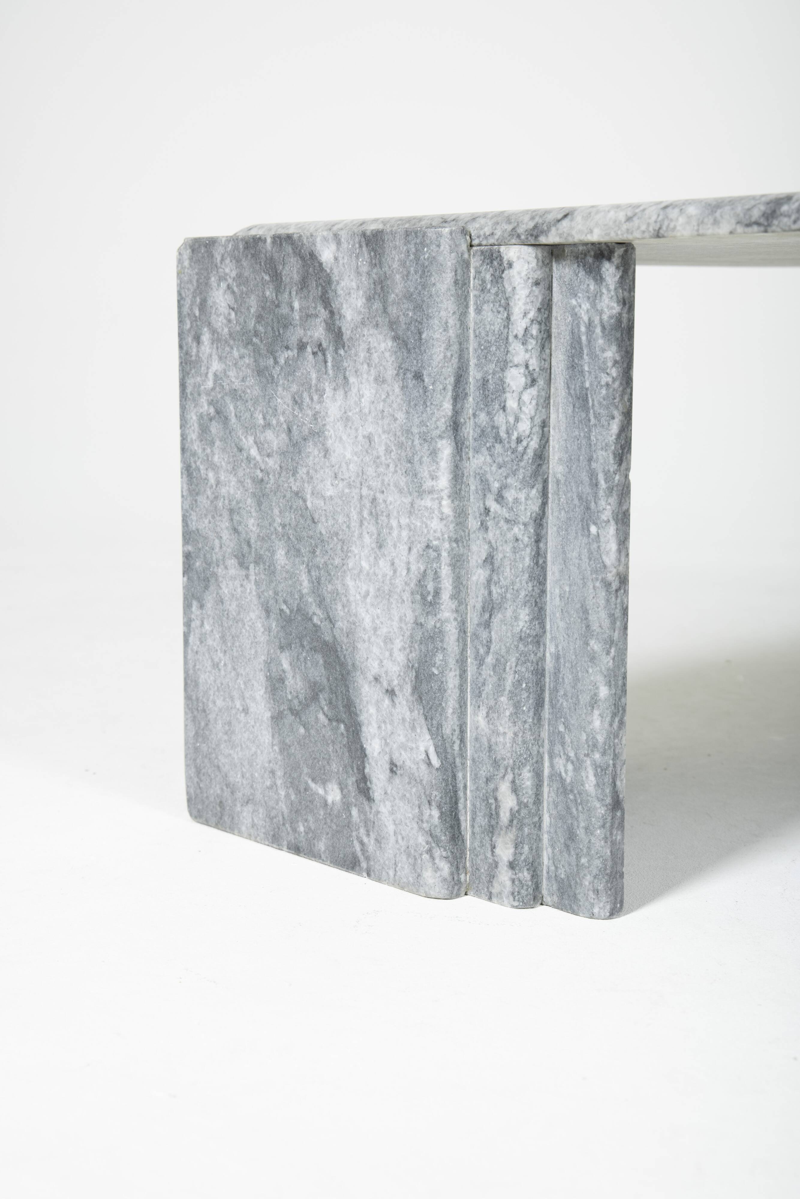 Grey marble coffee table, 1970s