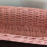 Pink wicker basket