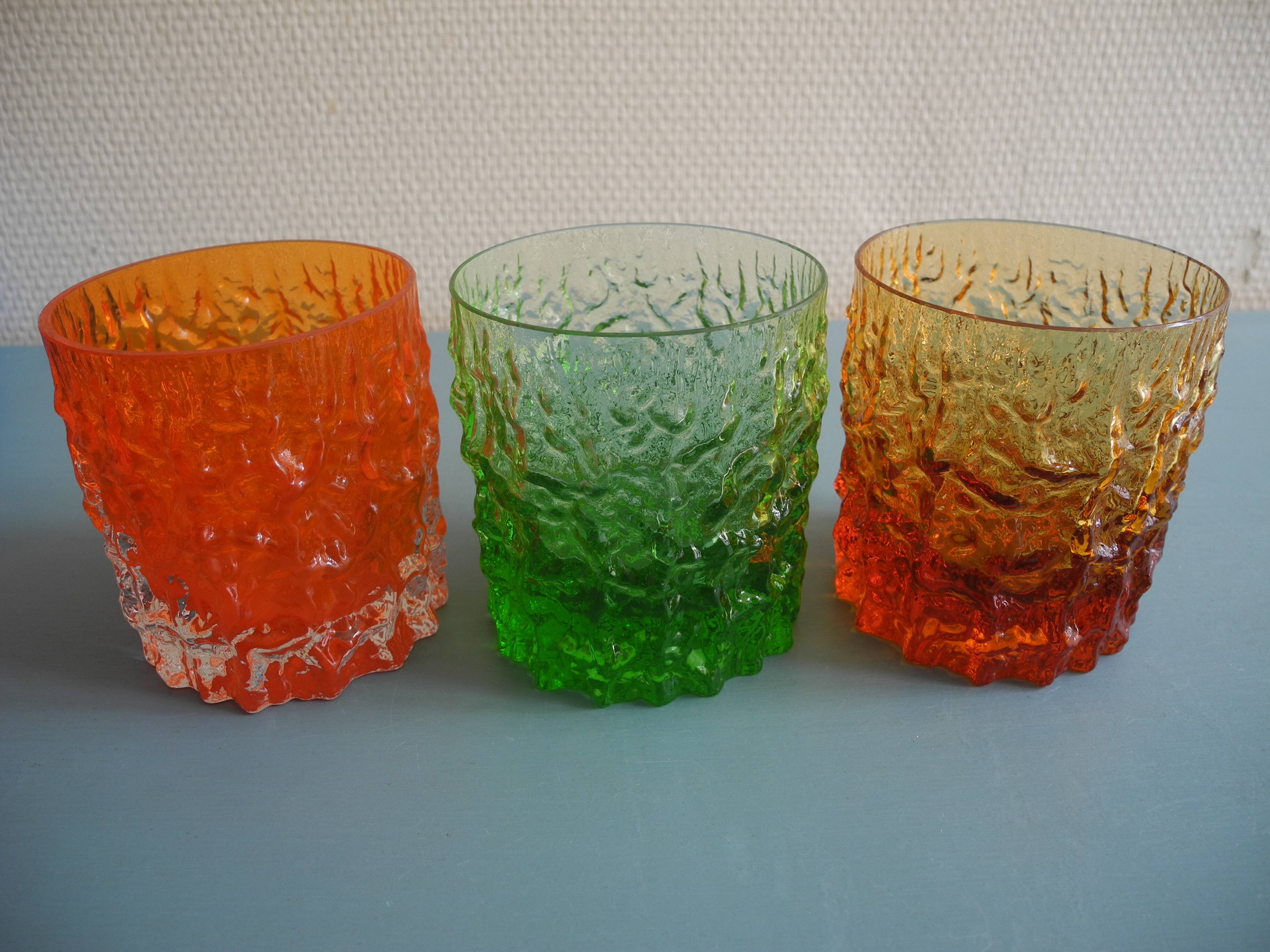 6 vintage whisky glasses Geoffrey Baxter Whitefriars