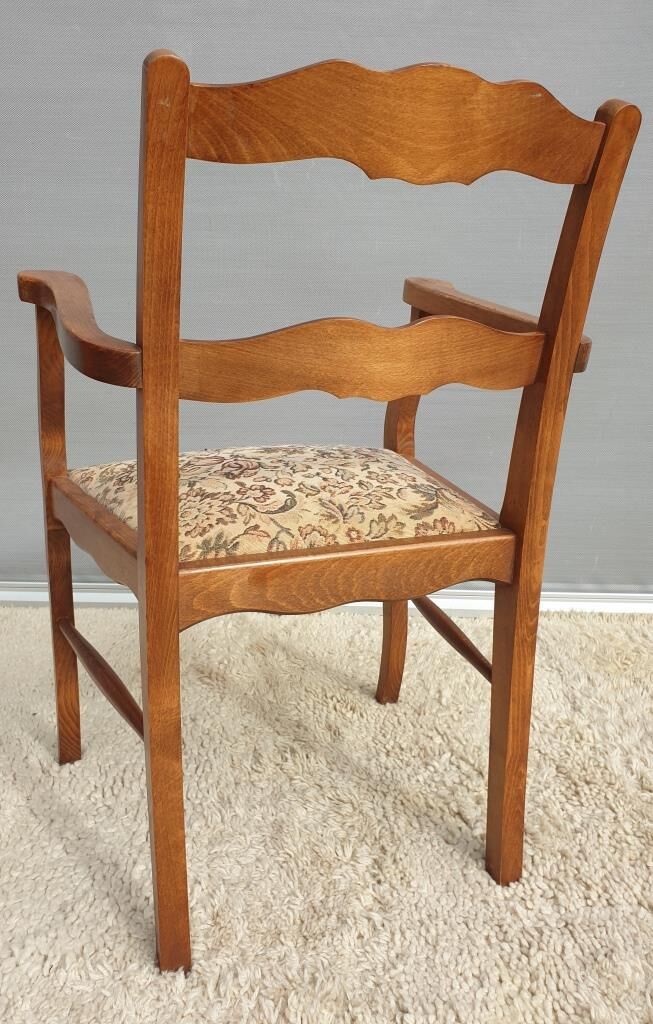 Fauteuil bridge de bureau assise tapisserie vintage 1950