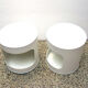 Space age white lacquered plastic and wood nightstands, 1970s, set of 2