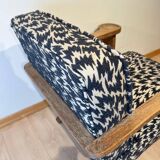 Art Deco Limed Oak Club Chair from De Coene, Belgium, 1930s