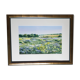 Aquarelle encadrée - paysage fleuri