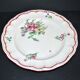 Assiette fleurie ancienne décor réverbère vieux Strasbourg en faïence KG Lunéville