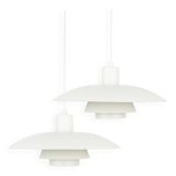 Pair of 2 vintage pendant lamps PH 4/3 by Poul Henningsen, Louis Poulsen