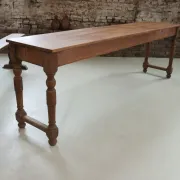 Long antique oak table with turned legs – 239 cm
