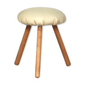 Tabouret cuir beige