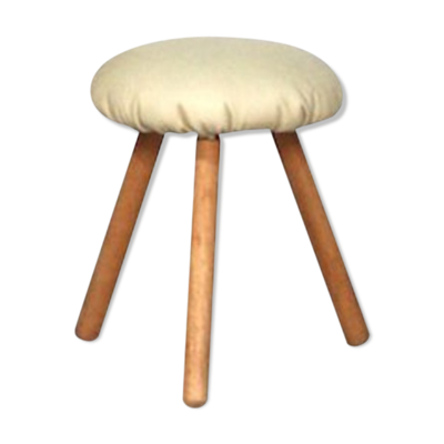 Tabouret cuir beige
