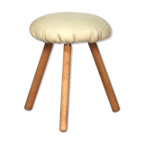 Beige leather stool
