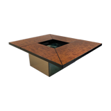 Table basse-bar en loupe d'orme de Paul Michel, 1970