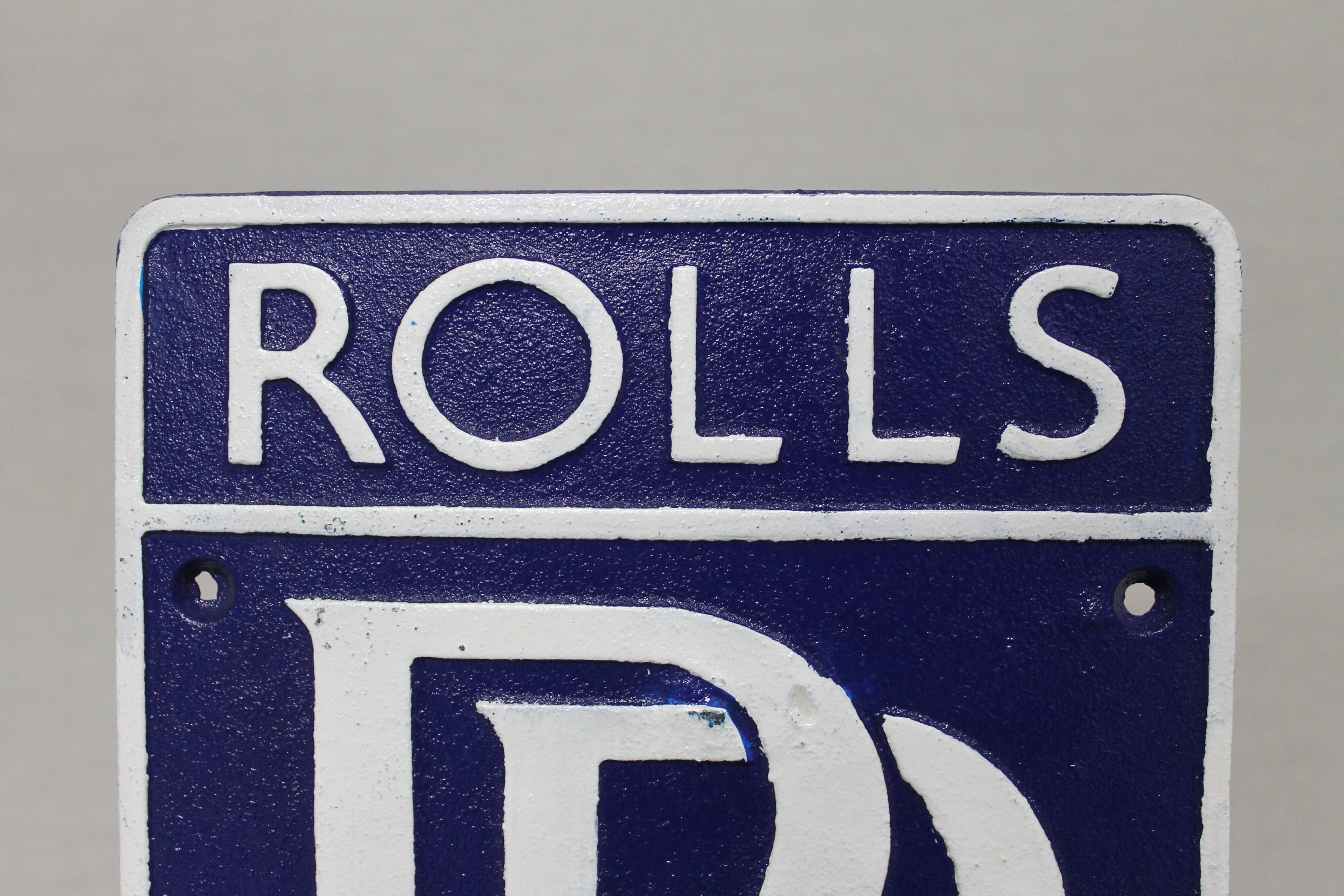 Plaque en fonte - Rolls Royce