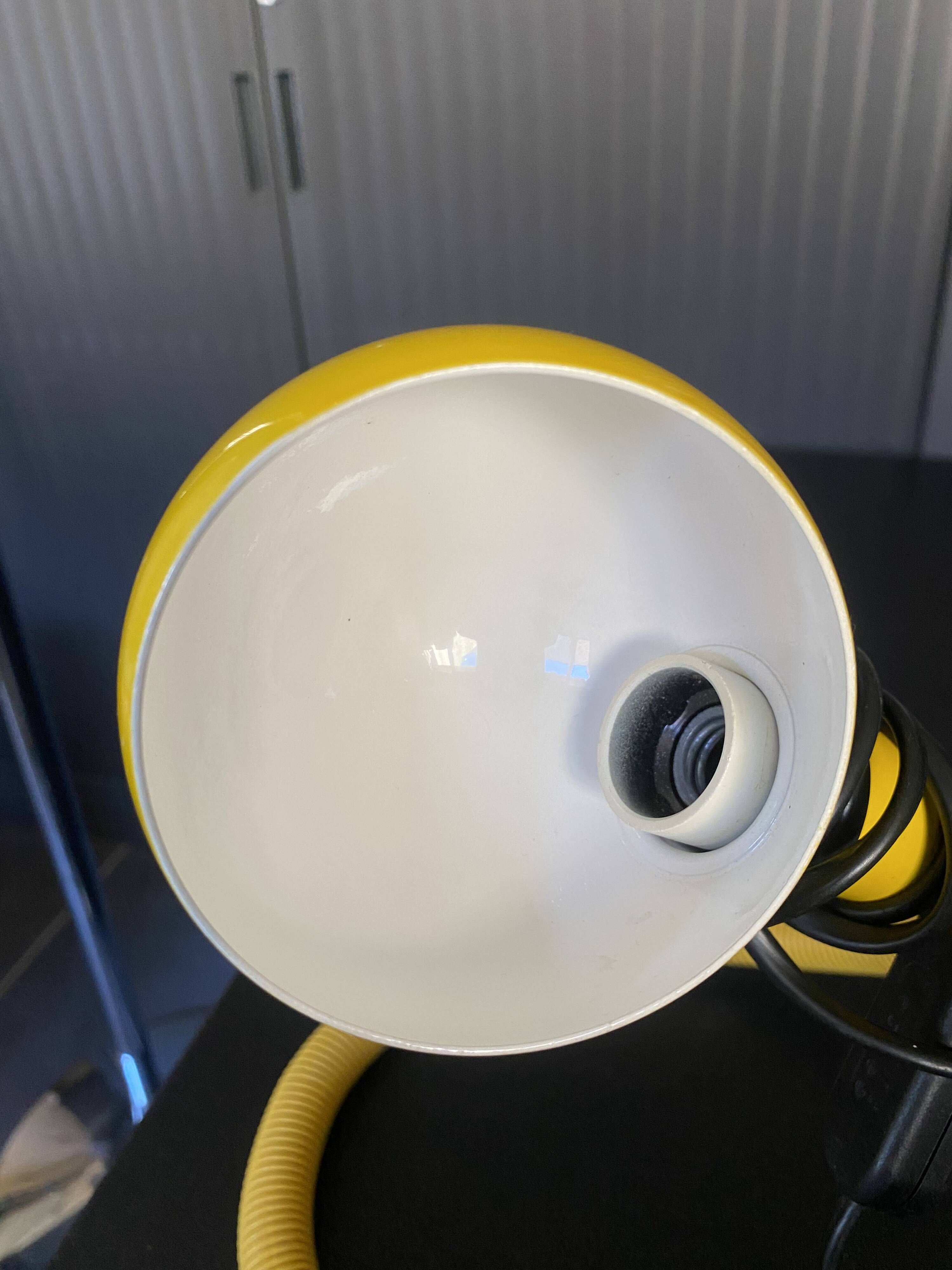 Yellow Hebi lamp by Isao Hosoe for Valenti, vintage pop yellow from the 1970s.