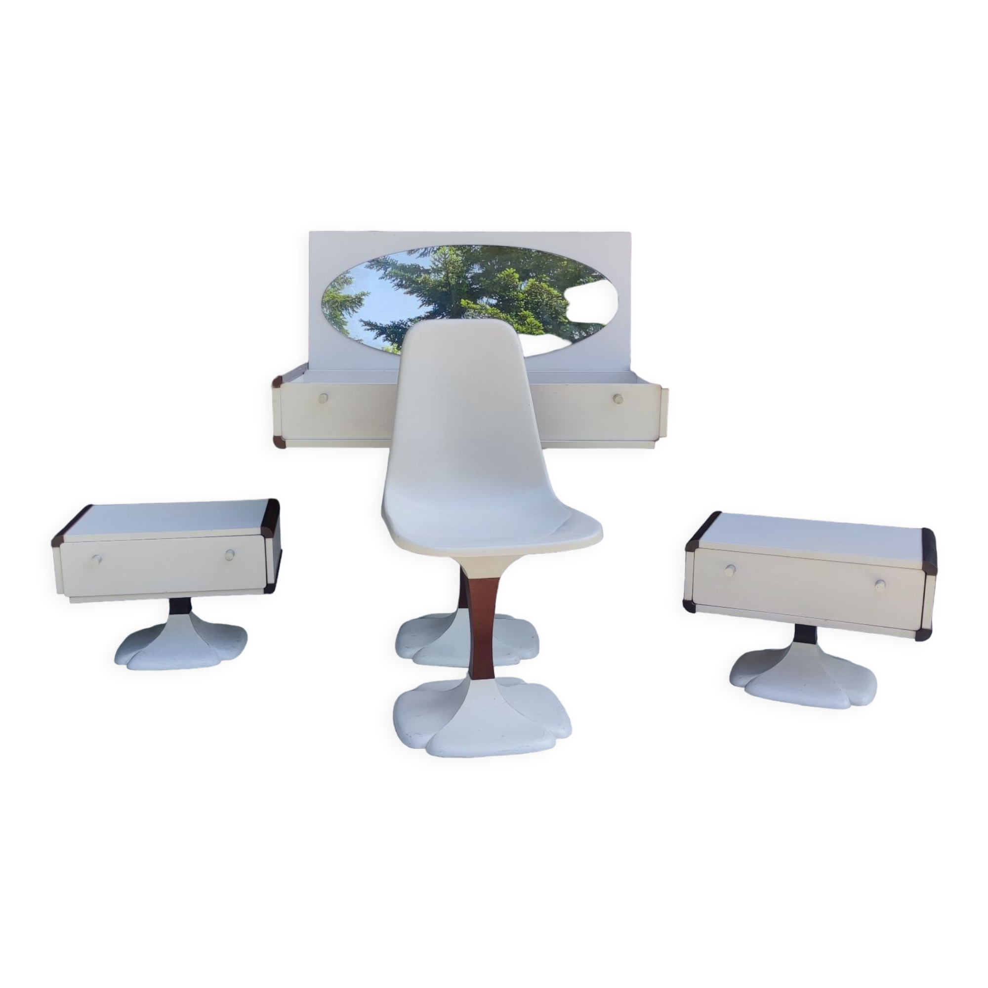 Dressing table, chair, 2 design bedside tables