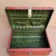Old metal and brass travel trunk from the Indian Railway