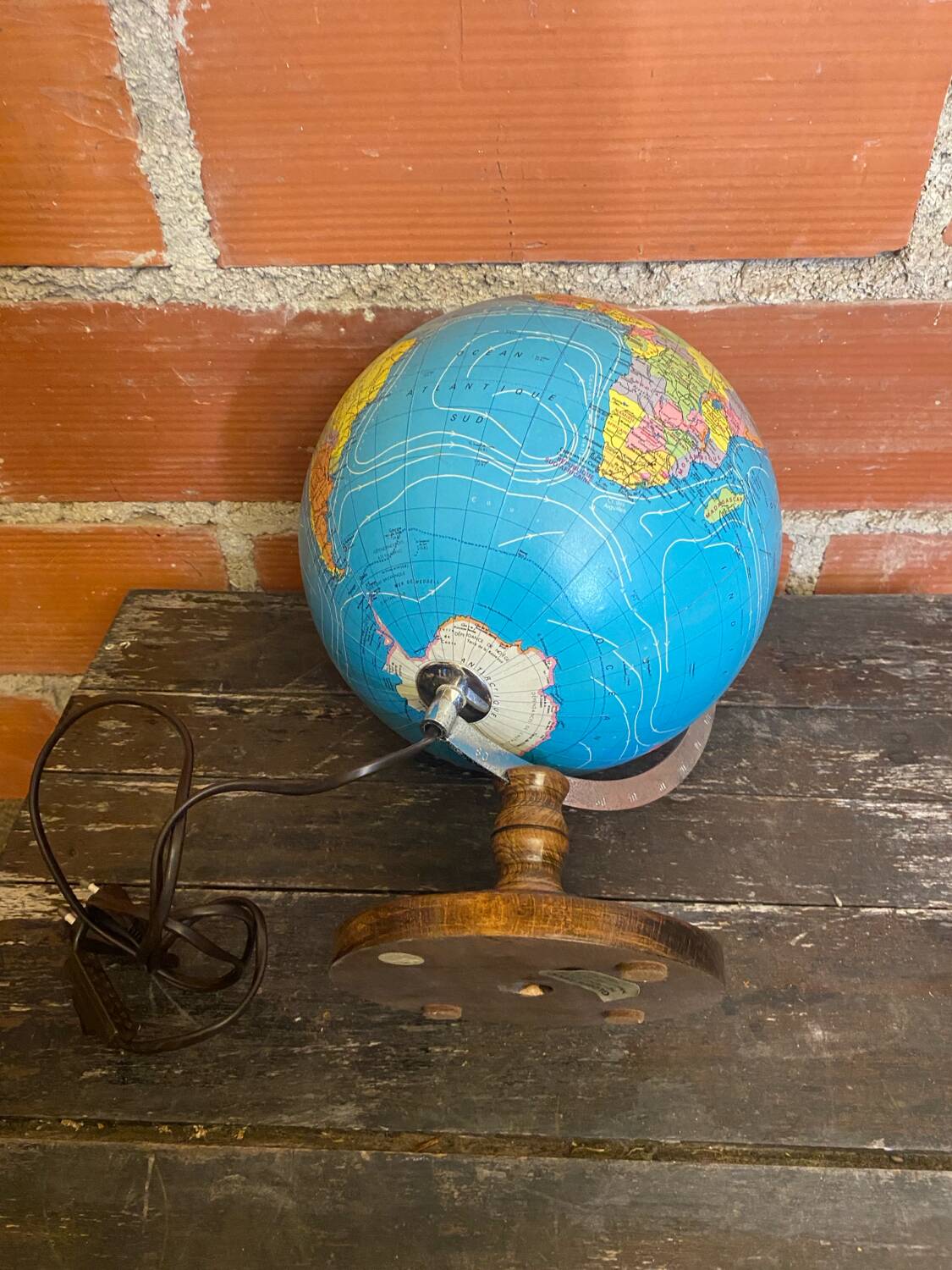 World Map Earth Globe Old TARIDE 1985 Model 90RL025 Vintage