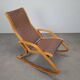 Rocking-chair Art déco en bois cintré et tissu, Tchécoslovaquie 1930