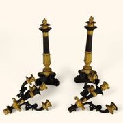 Large Pair of Gilded Bronze Chandeliers - Restoration Period (1815-1830)