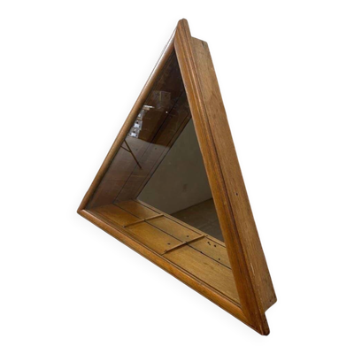 Vitrine/étagère murale vintage peu profonde avec fond miroir