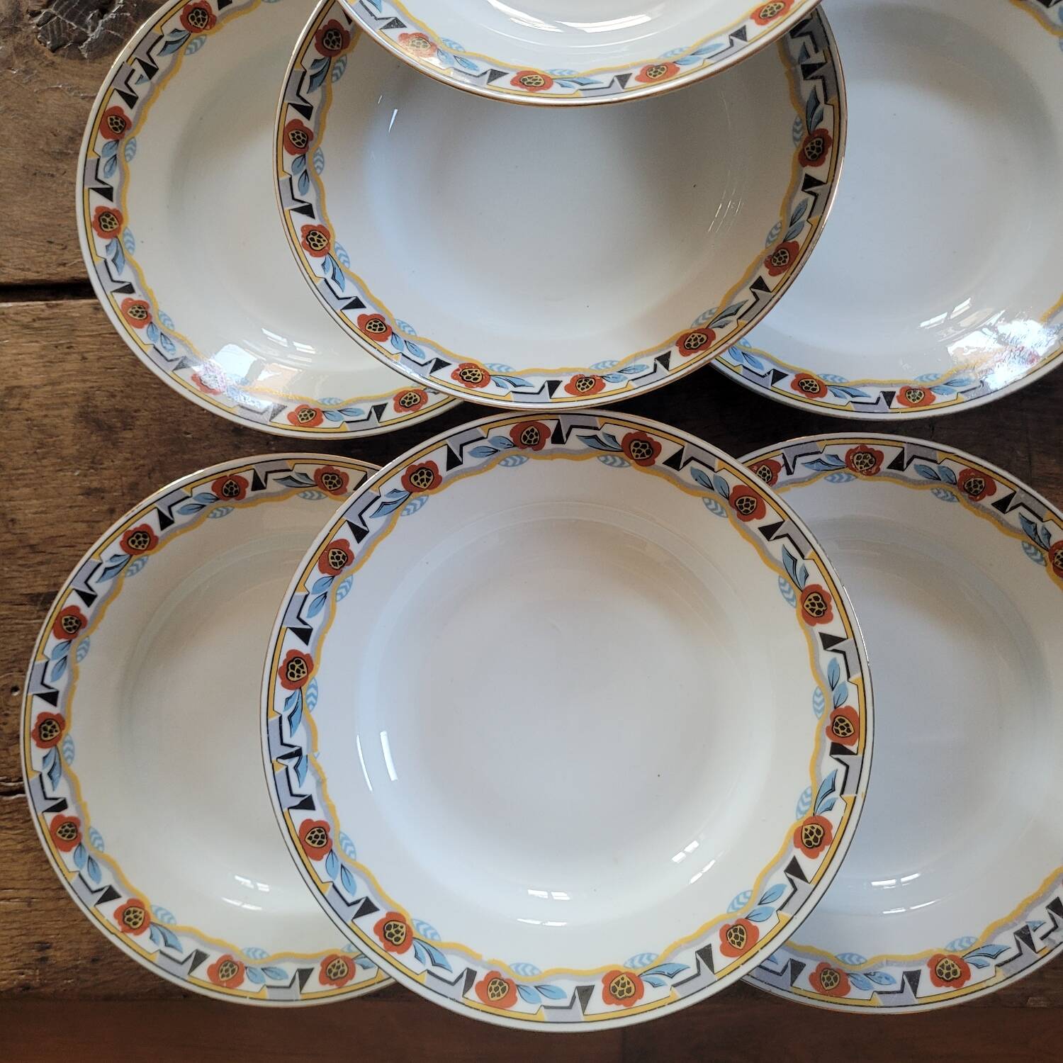 10 Art Deco deep plates MLV France