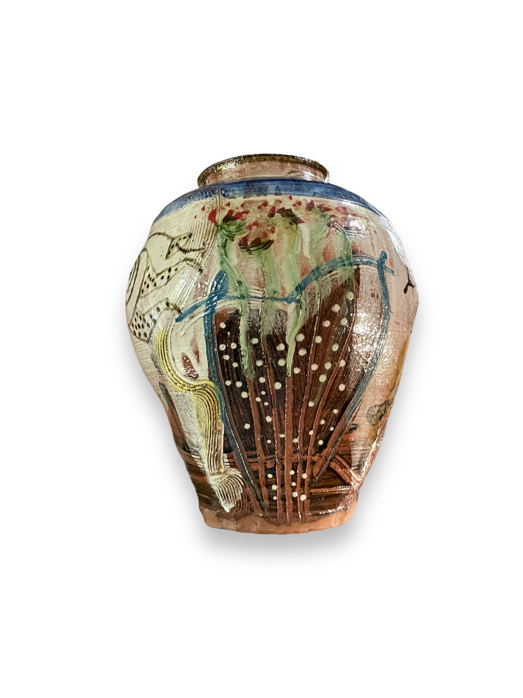 Glazed terracotta vase thierry basile