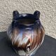 Amphora vase in mixed earth, shades of blue, beige and white, pottery, vintage