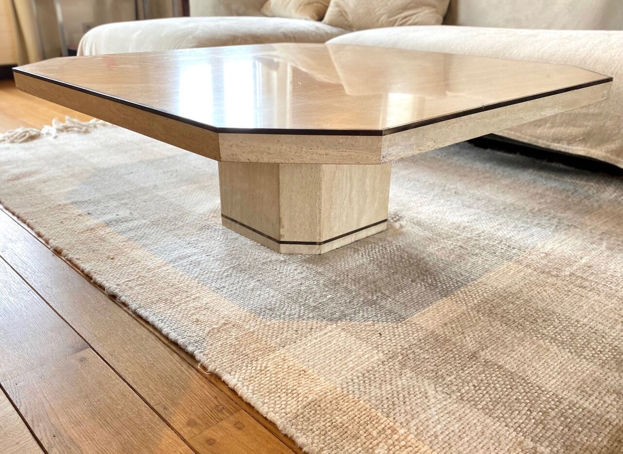 Travertine coffee table