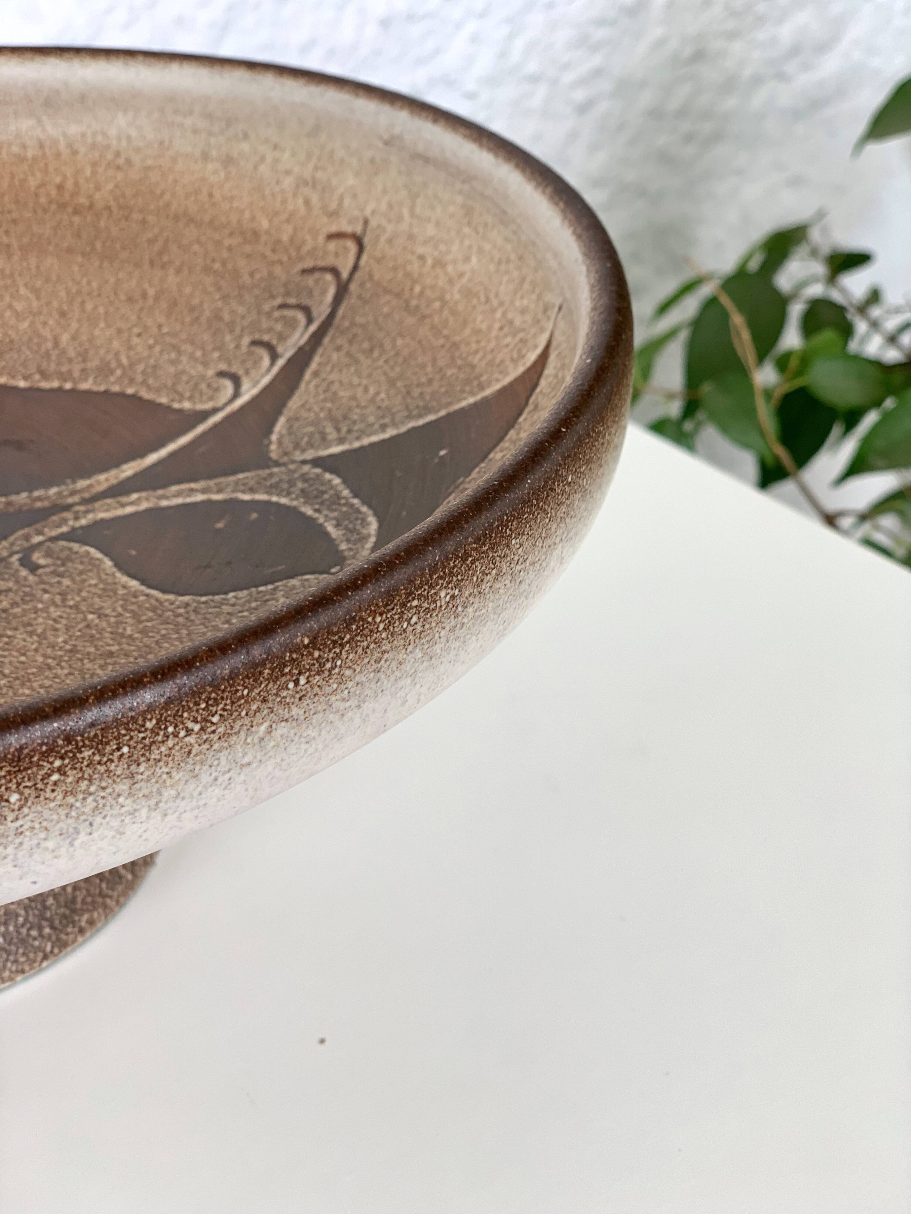 Artisanal ceramic compote bowl "Serra", 1960