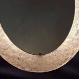 Erco large oval wall light with mirror in melted ice acrylic, 1970s