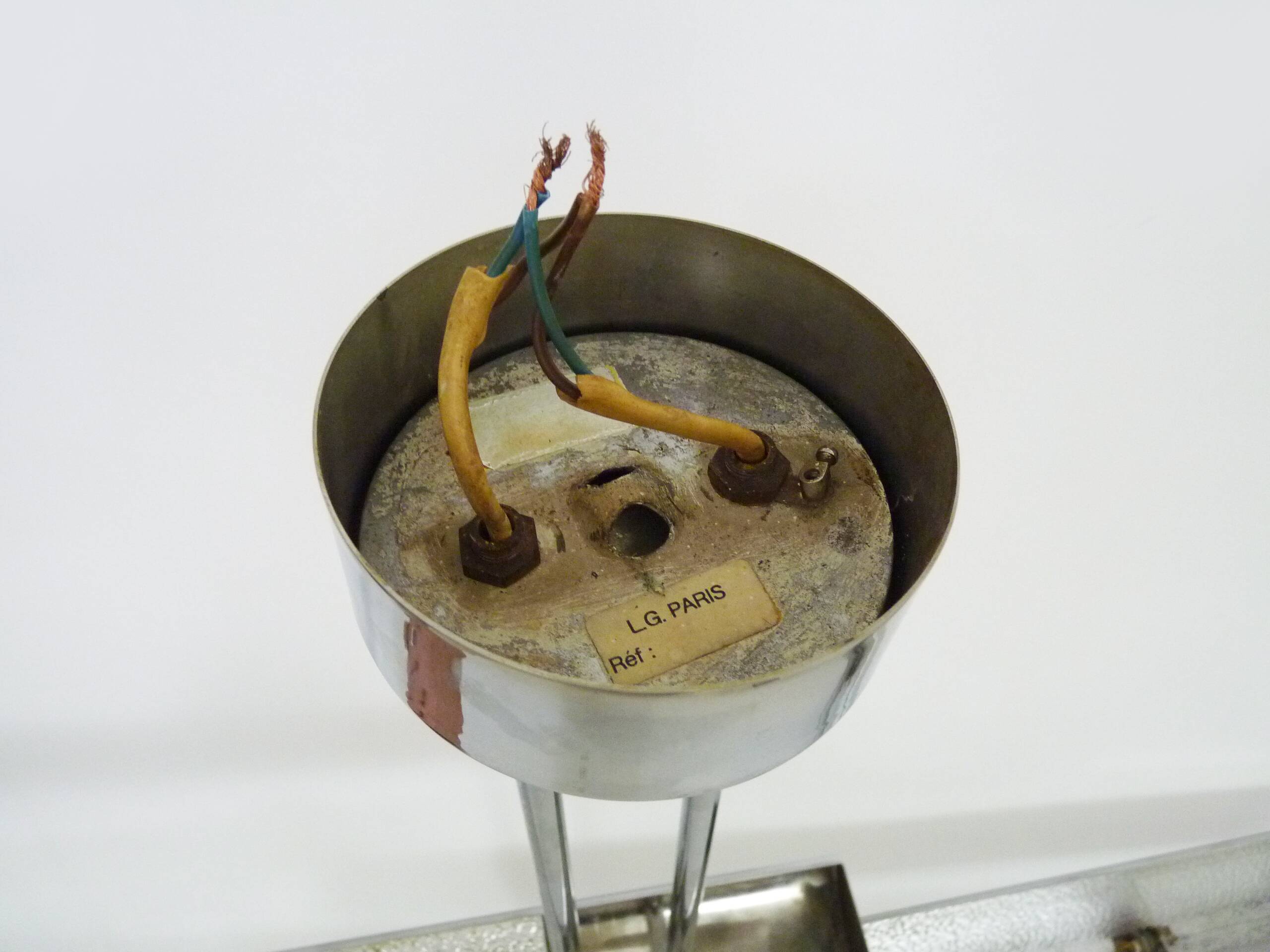 French Crown Halogen Pendant Chandelier from Maison Lucien Gau LG, 1980s