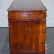 Vintage Military Campaign Twin Desk in Yew Wood