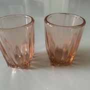 Set of 2 liquor glasses, pink glass