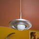Space Age aluminum suspension, saucer suspension, vintage ceiling lamp, ceiling lamp