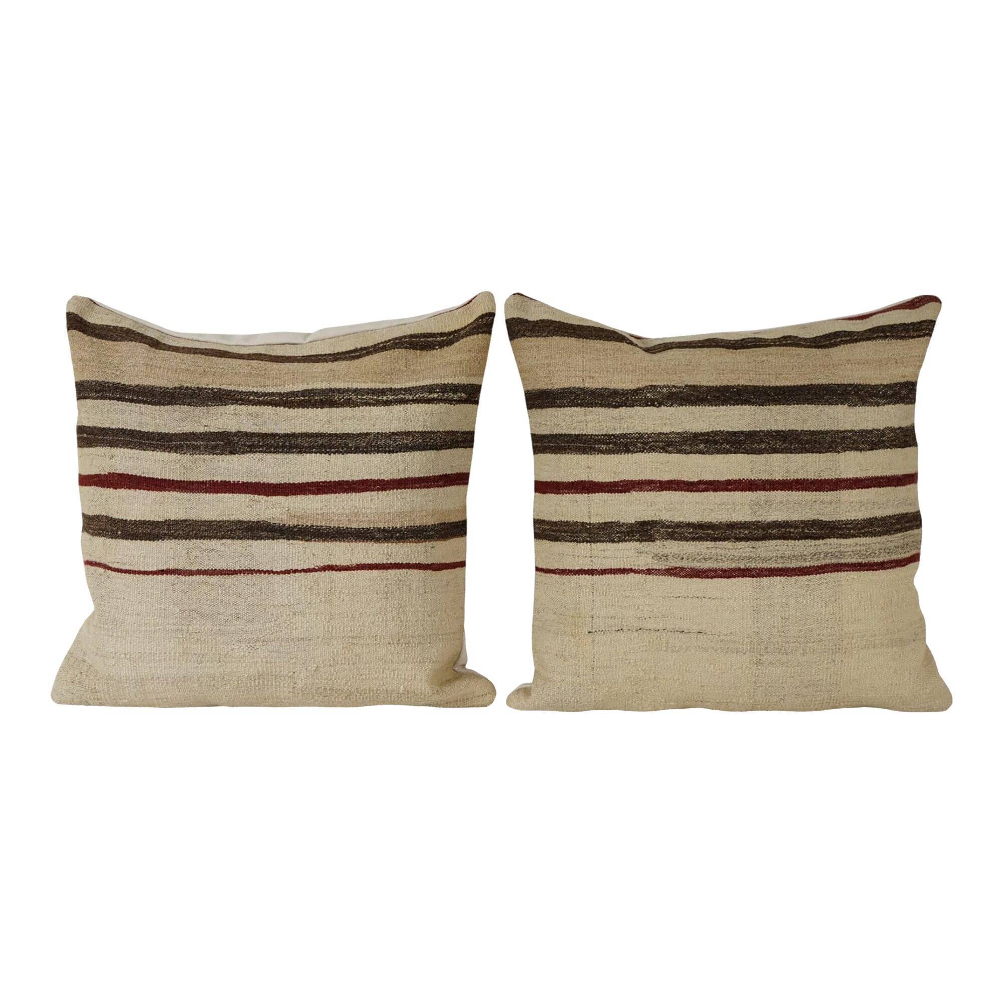 Set of 2 vintage kilim cushion covers 61x61 cm
