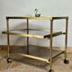 Table d' appoint en verre &laiton vintage