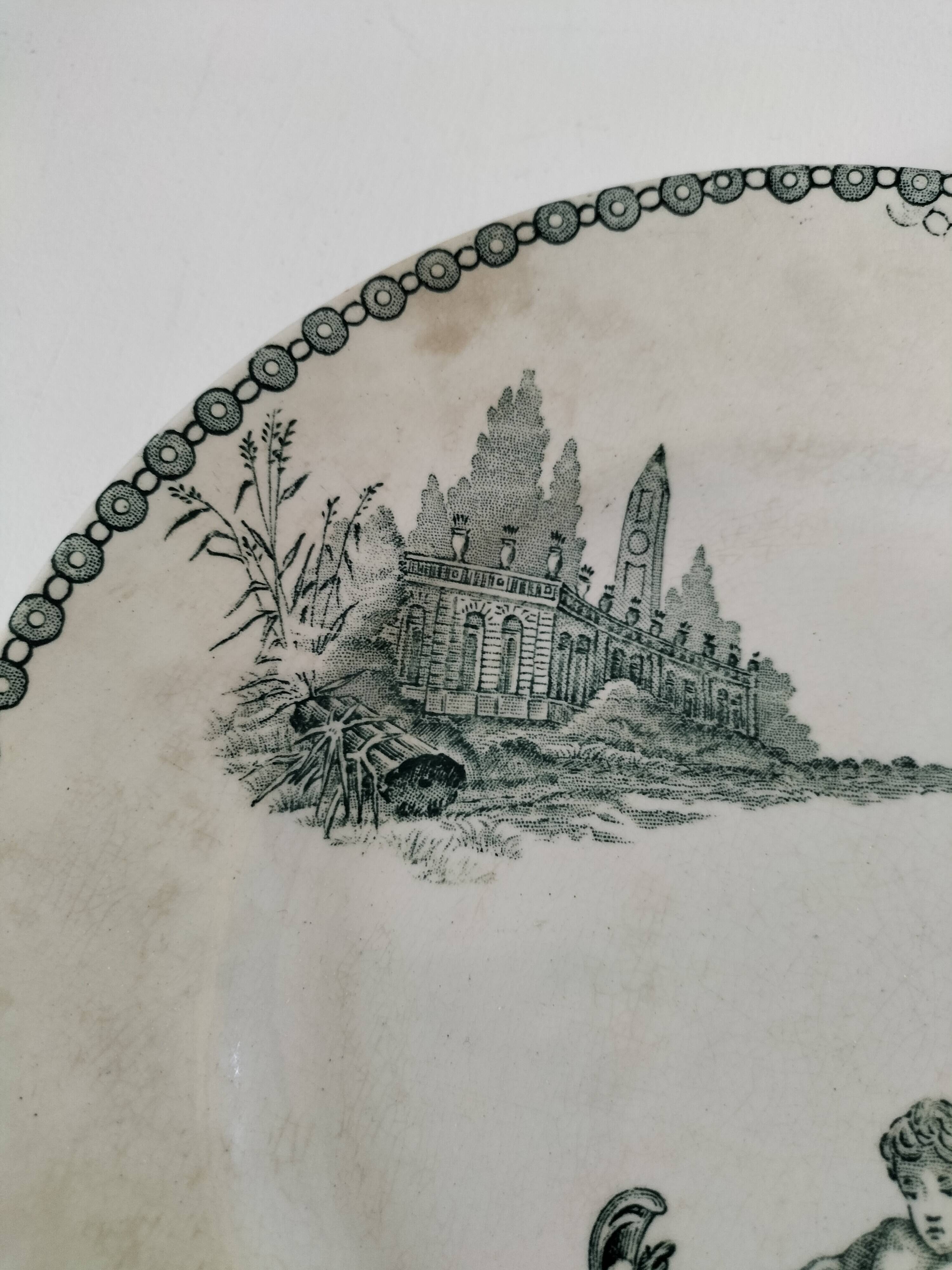 ironstone plate, A. Lebacqz & M. Bouchart earthenware factory, Trianon model