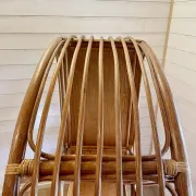 Large arch bookshelf "Pacific Rattan" sun cane bohemian chic