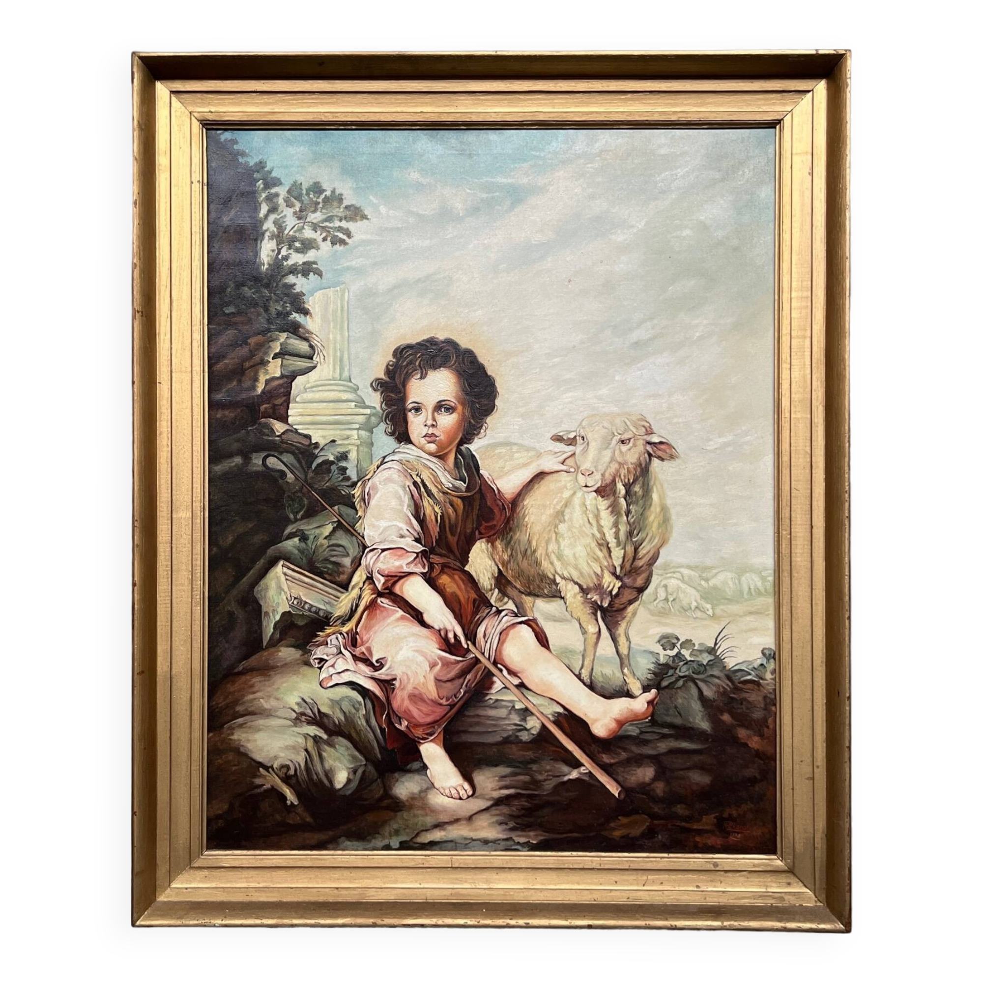 Painting "The Good Shepherd". Oil on canvas.