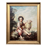 Tableau "Le Bon Pasteur". Huile sur toile.