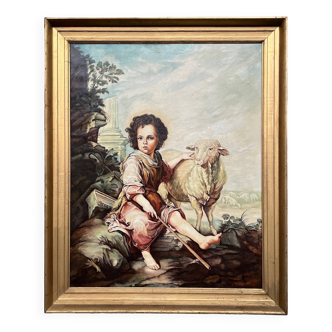 Painting "The Good Shepherd". Oil on canvas.