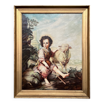 Painting "The Good Shepherd". Oil on canvas.